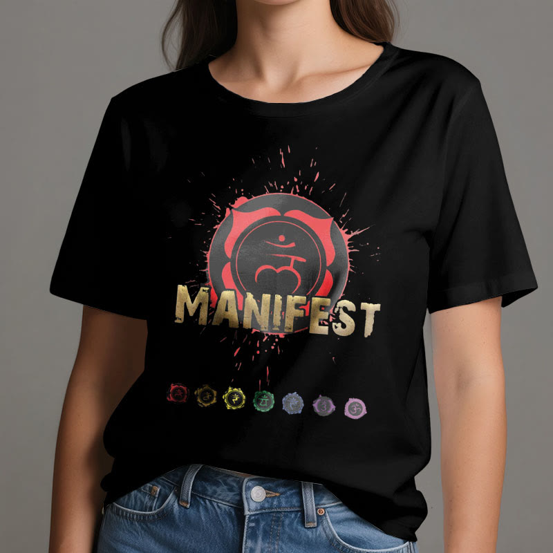Olivenorma Unisex "MANIFEST" Throat Chakra Short Sleeve T-Shirt