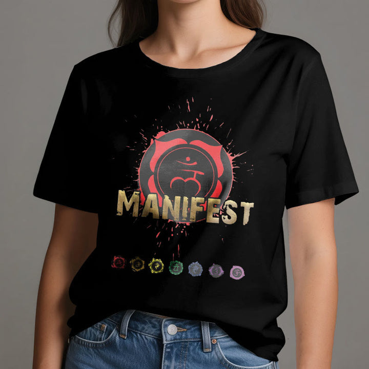 Olivenorma Unisex "MANIFEST" Throat Chakra Short Sleeve T-Shirt