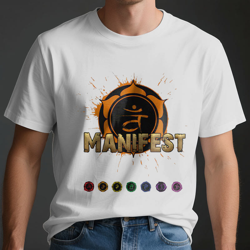 Olivenorma Unisex "MANIFEST" Throat Chakra Short Sleeve T-Shirt
