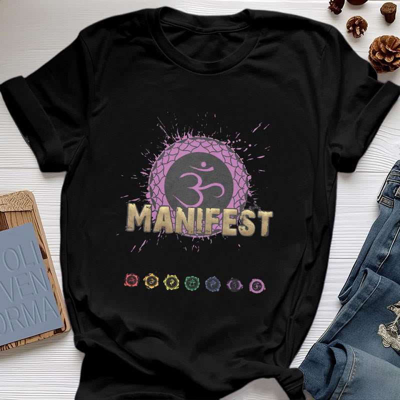 Olivenorma Unisex "MANIFEST" Throat Chakra Short Sleeve T-Shirt