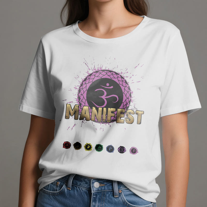 Olivenorma Unisex "MANIFEST" Throat Chakra Short Sleeve T-Shirt