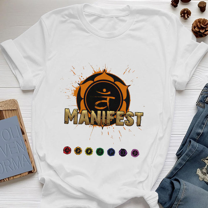 Olivenorma Unisex "MANIFEST" Throat Chakra Short Sleeve T-Shirt