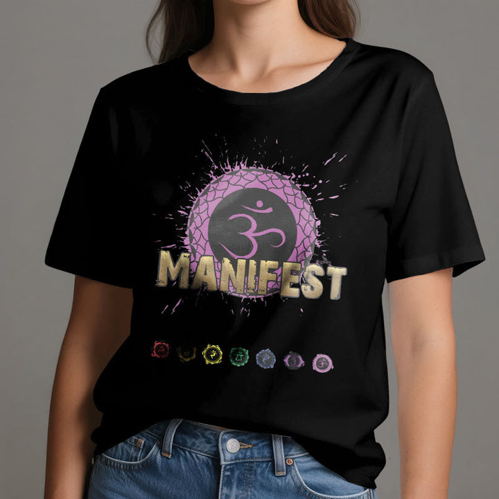 Olivenorma Unisex "MANIFEST" Throat Chakra Short Sleeve T-Shirt
