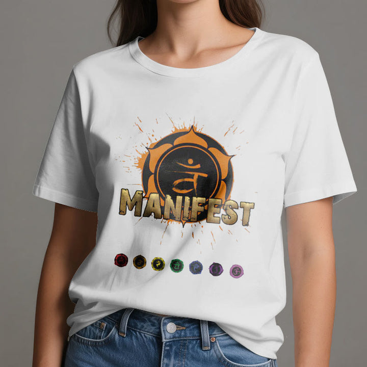 Olivenorma Unisex "MANIFEST" Throat Chakra Short Sleeve T-Shirt