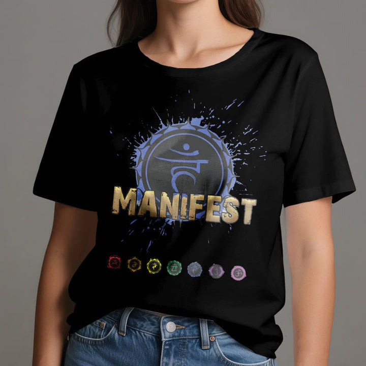 Olivenorma Unisex "MANIFEST" Throat Chakra Short Sleeve T-Shirt