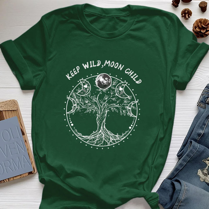 Olivenorma "KEEP WILD, MOON CHILD" Tree of Life Moon Phase T-Shirts - Dark Green - 2XL - image 20