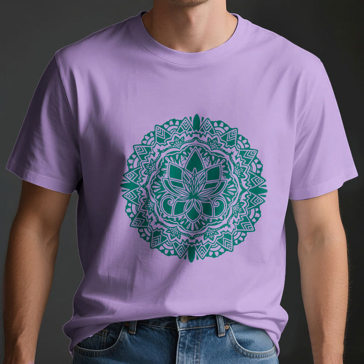 Olivenorma Green Lotus Print T-Shirt