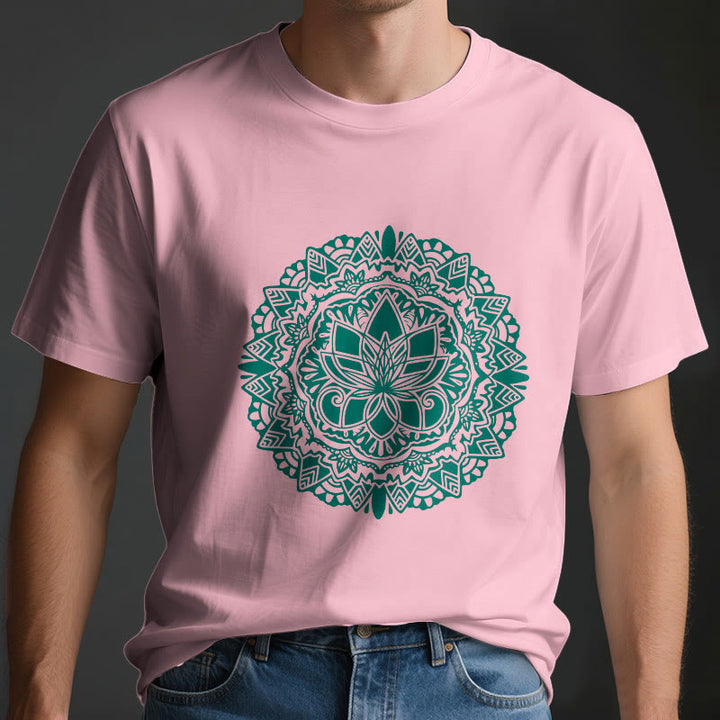Olivenorma Green Lotus Print T-Shirt