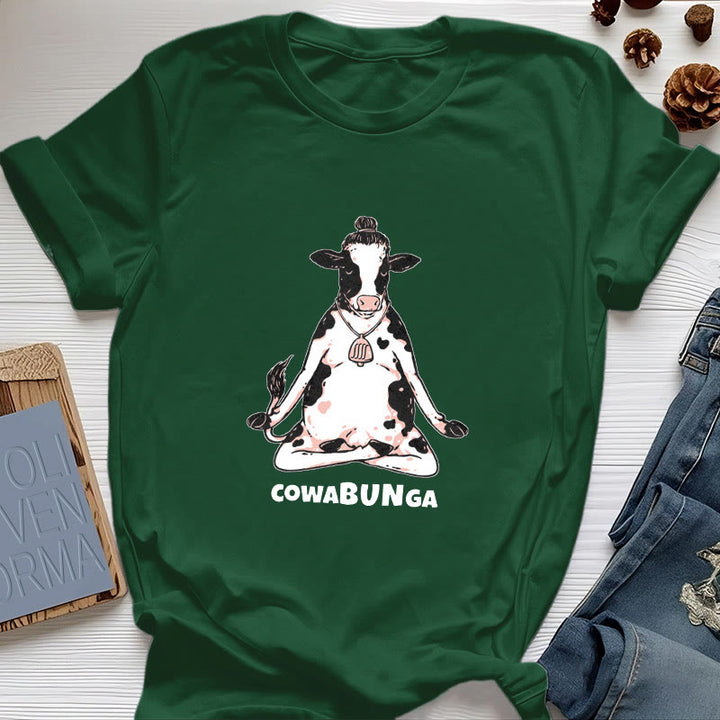 Olivenorma "Cowabunga" Yoga Cow T-Shirt