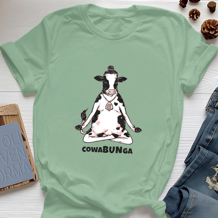 Olivenorma "Cowabunga" Yoga Cow T-Shirt