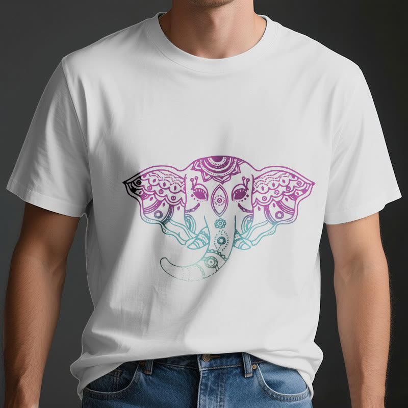 Olivenorma Mystic Elephant Mandala Cotton T-Shirt