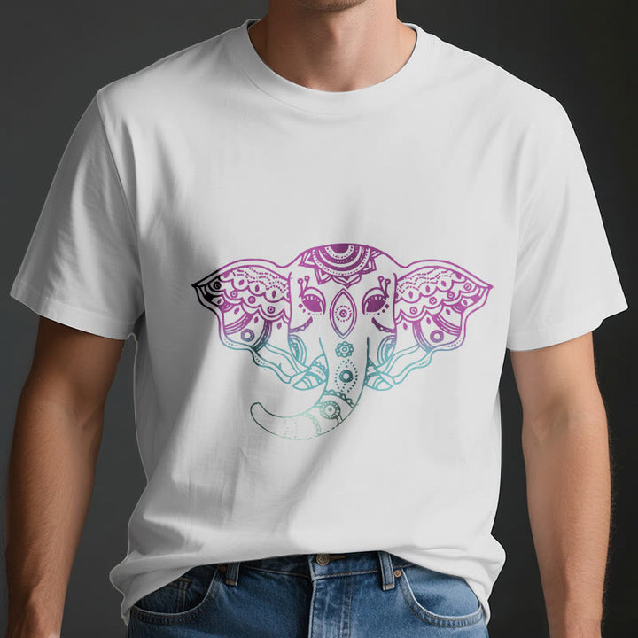 Olivenorma Mystic Elephant Mandala Cotton T-Shirt