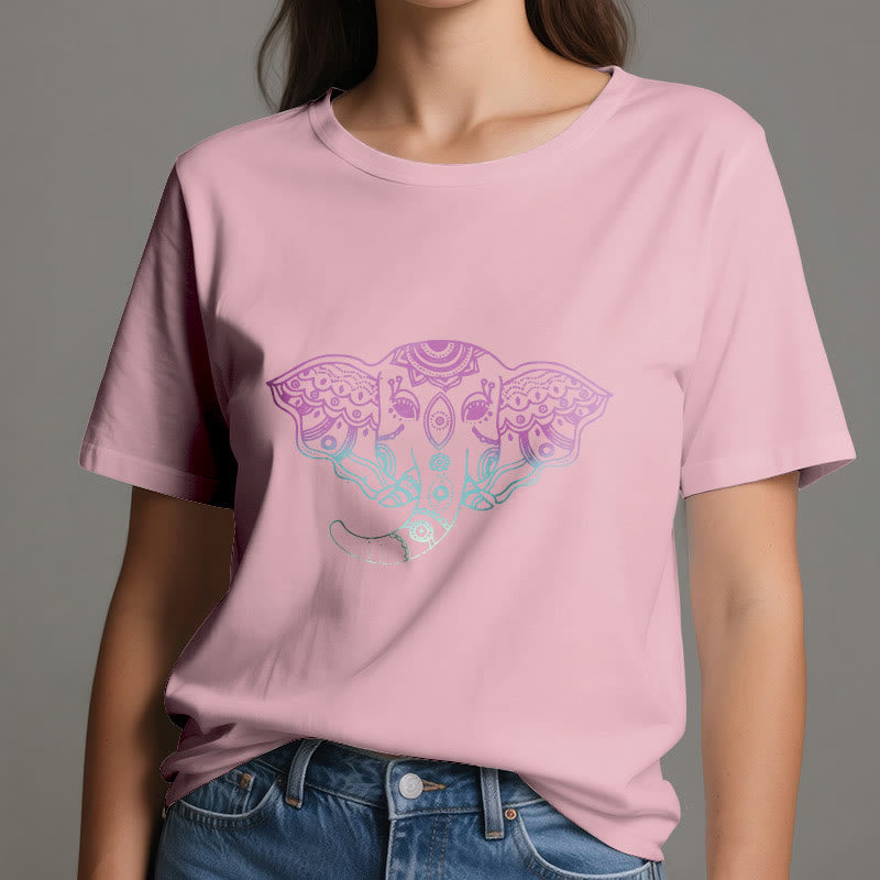 Olivenorma Mystic Elephant Mandala Cotton T-Shirt