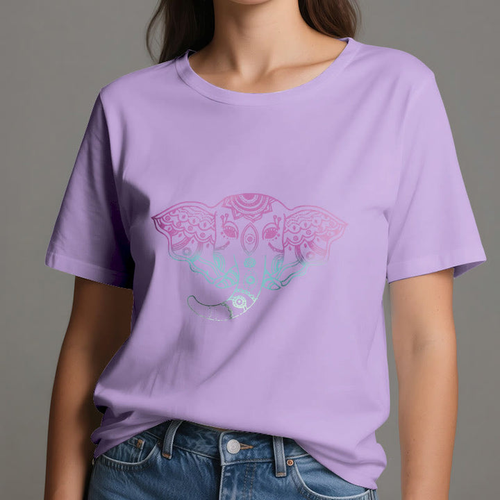 Olivenorma Mystic Elephant Mandala Cotton T-Shirt