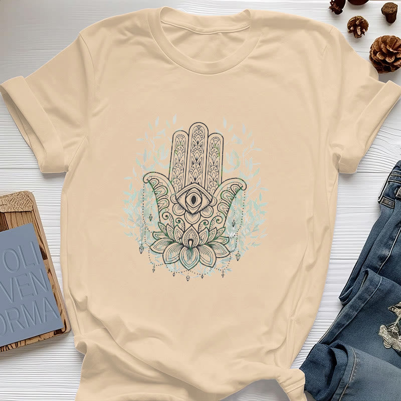 Olivenorma Hand of Fatima Hamsa Yoga Meditation T-Shirt