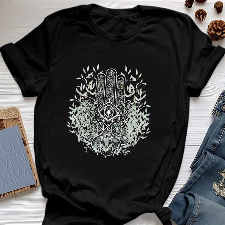 Olivenorma Hand of Fatima Hamsa Yoga Meditation T-Shirt