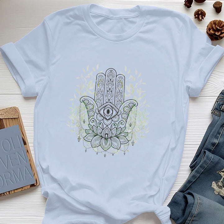 Olivenorma Hand of Fatima Hamsa Yoga Meditation T-Shirt