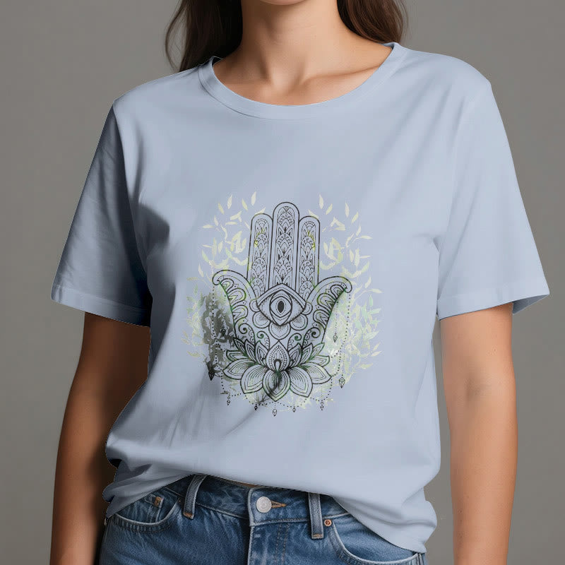 Olivenorma Hand of Fatima Hamsa Yoga Meditation T-Shirt