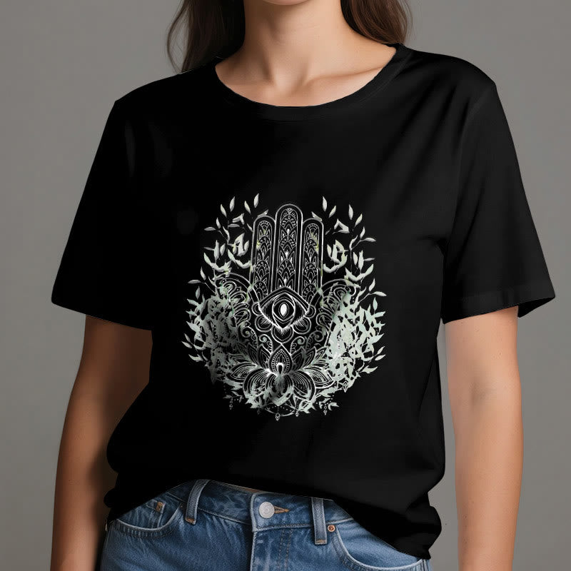 Olivenorma Hand of Fatima Hamsa Yoga Meditation T-Shirt