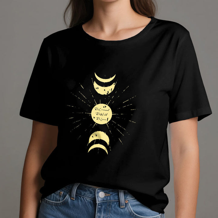 Olivenorma Moon Phases Yoga Cotton T-Shirt