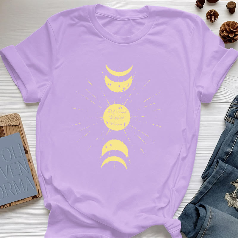 Olivenorma Moon Phases Yoga Cotton T-Shirt