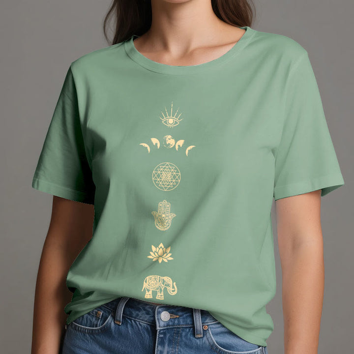 Olivenorma Chakras Spiritual Lotus Yoga T-Shirt