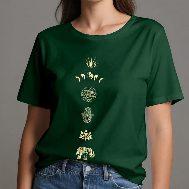Olivenorma Chakras Spiritual Lotus Yoga T-Shirt