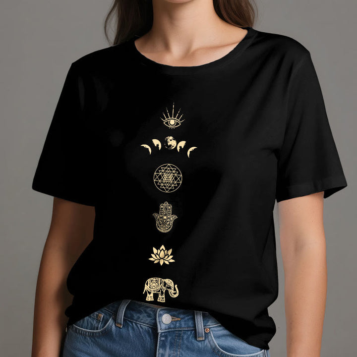 Olivenorma Chakras Spiritual Lotus Yoga T-Shirt