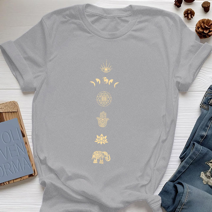 Olivenorma Chakras Spiritual Lotus Yoga T-Shirt