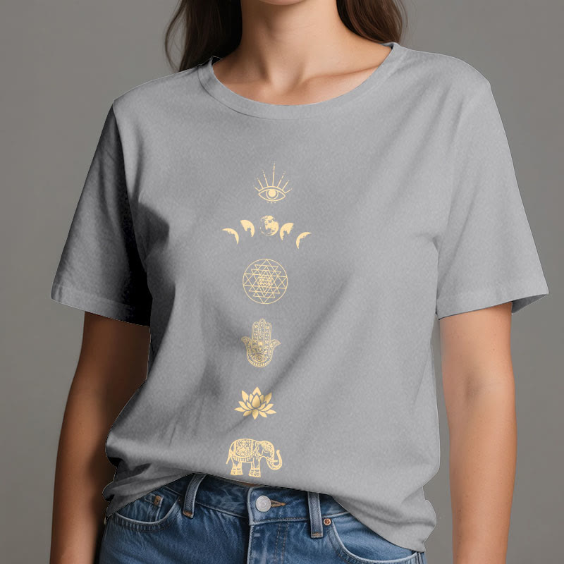 Olivenorma Chakras Spiritual Lotus Yoga T-Shirt