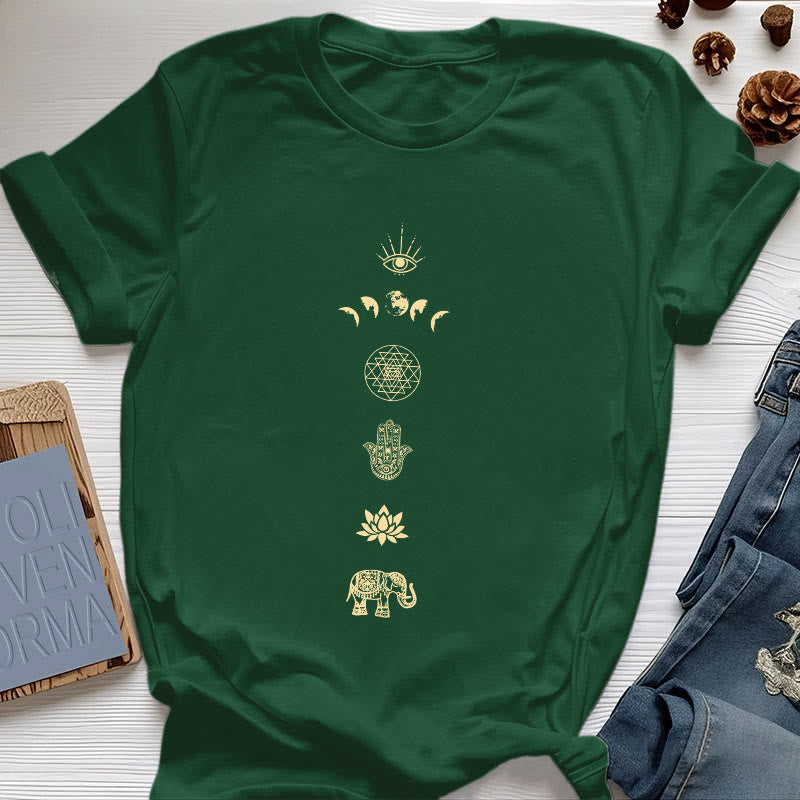 Olivenorma Chakras Spiritual Lotus Yoga T-Shirt