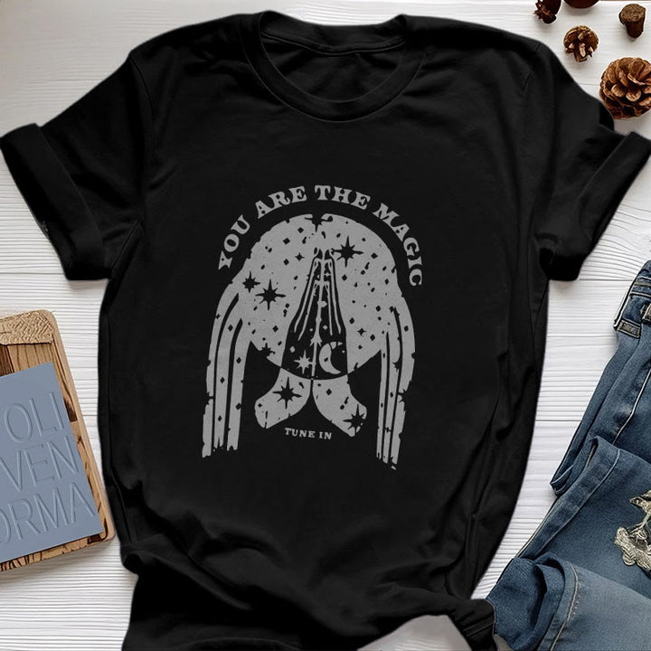 Olivenorma "Tune in You Are The Mageic" Yoga Boxy T-Shirt