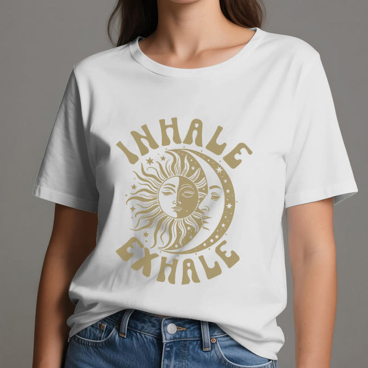 Olivenorma "INHALE EXHALE" Sun & Moon Spititual Tee T-Shirt - image 7