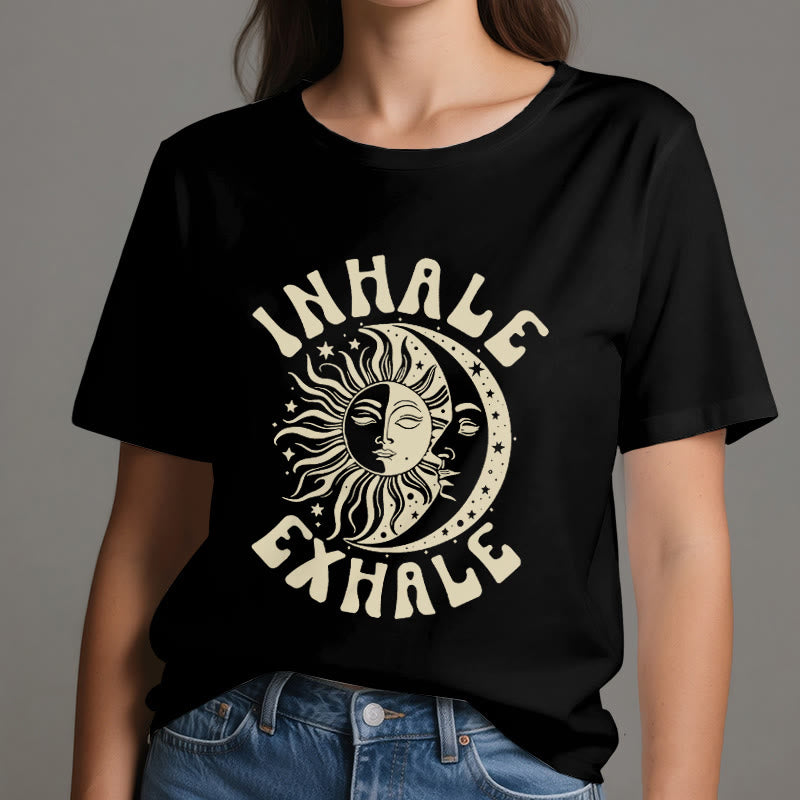 Olivenorma "INHALE EXHALE" Sun & Moon Spititual Tee T-Shirt - image 9