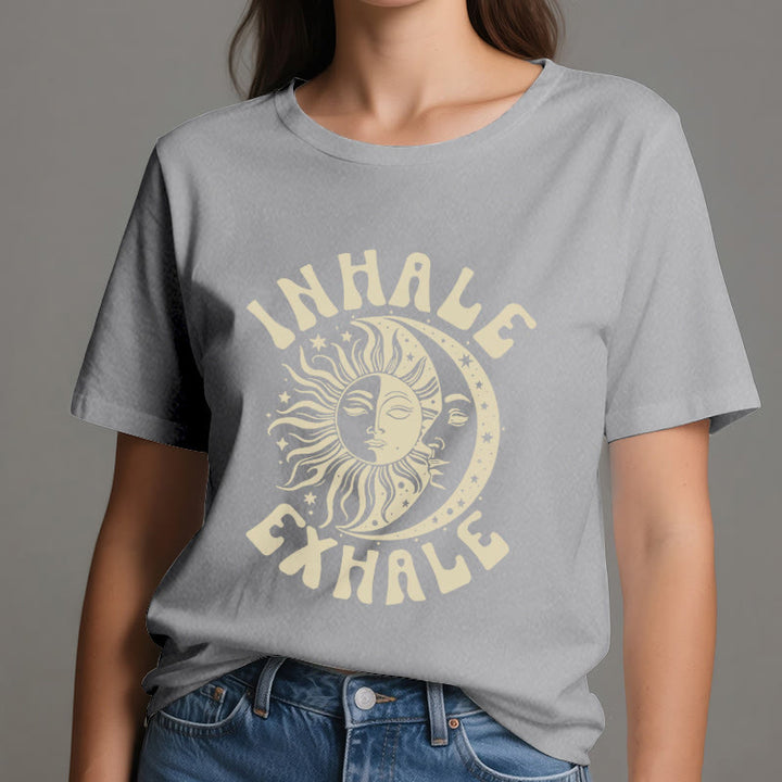 Olivenorma "INHALE EXHALE" Sun & Moon Spititual Tee T-Shirt - image 2