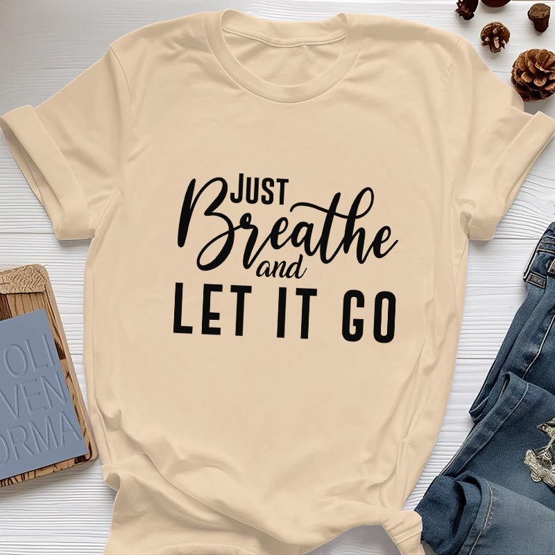 Olivenorma "JUST BREATHE AND LET IT GO" Spiritual Tee T-Shirt - Yellow - 2XL - image 12