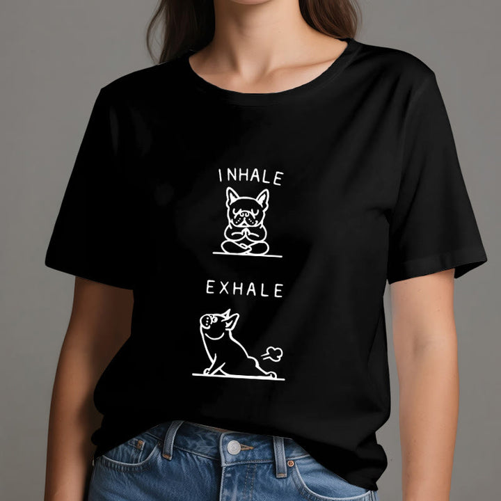Olivenorma Bulldog "INHALE & EXHALE" Funny Spiritual T-Shirt - image 7