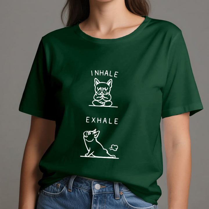 Olivenorma Bulldog "INHALE & EXHALE" Funny Spiritual T-Shirt - image 21