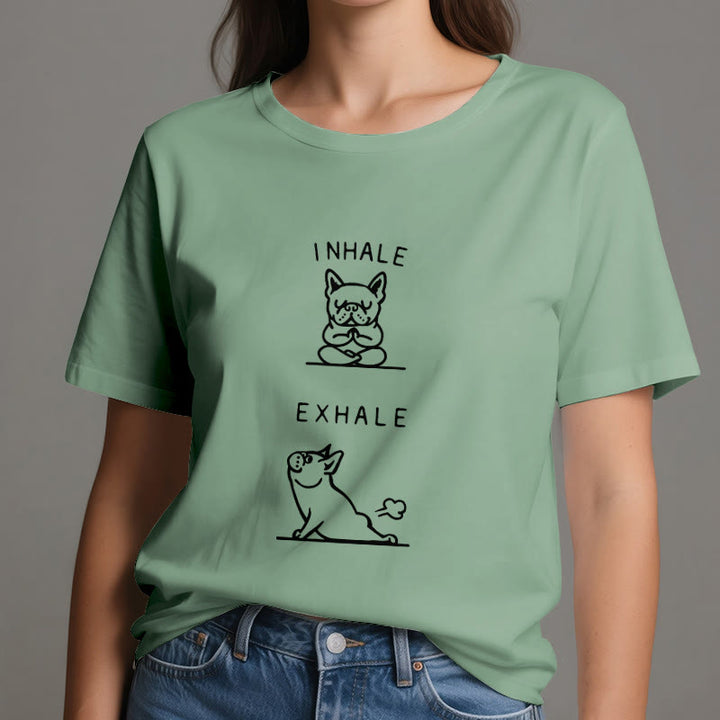 Olivenorma Bulldog "INHALE & EXHALE" Funny Spiritual T-Shirt - image 19