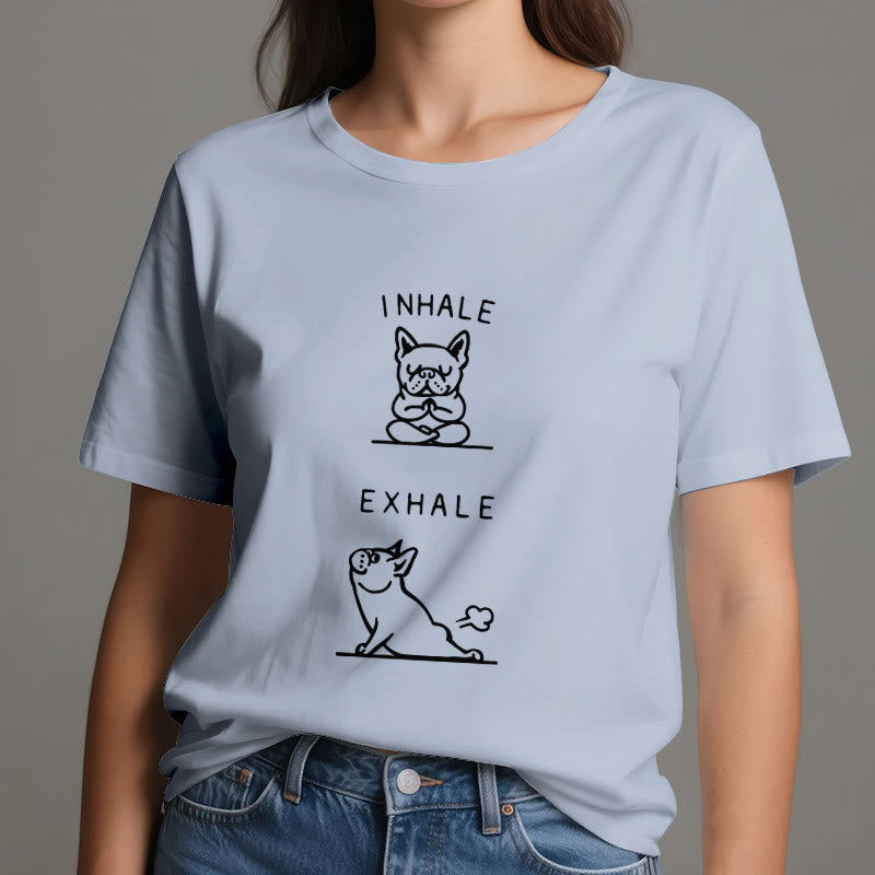 Olivenorma Bulldog "INHALE & EXHALE" Funny Spiritual T-Shirt - image 13