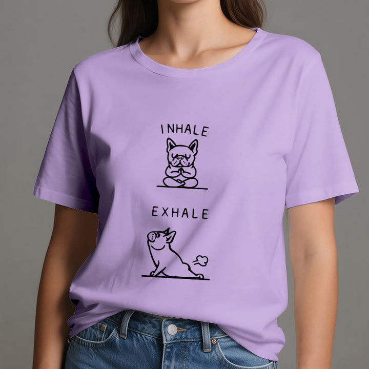 Olivenorma Bulldog "INHALE & EXHALE" Funny Spiritual T-Shirt - image 17