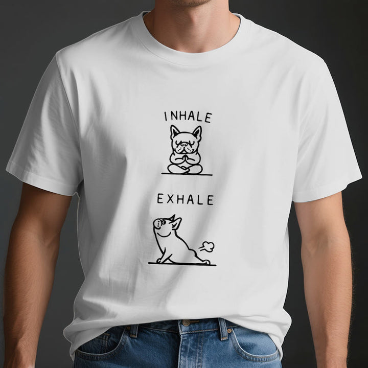 Olivenorma Bulldog "INHALE & EXHALE" Funny Spiritual T-Shirt - image 4