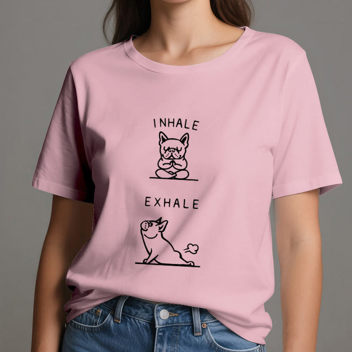 Olivenorma Bulldog "INHALE & EXHALE" Funny Spiritual T-Shirt - image 15