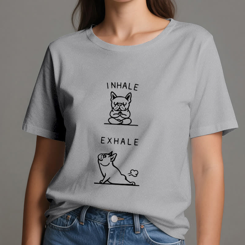 Olivenorma Bulldog "INHALE & EXHALE" Funny Spiritual T-Shirt - image 9