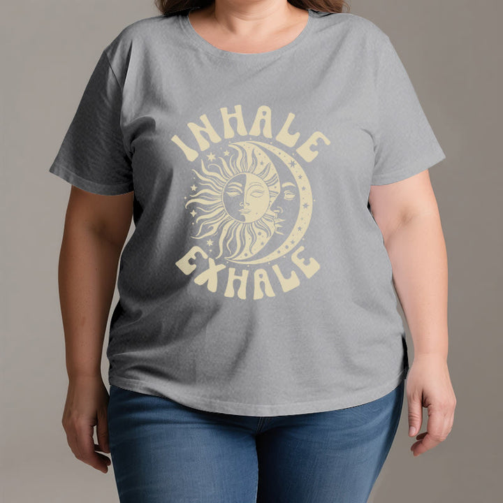 Olivenorma "INHALE EXHALE" Sun & Moon Spititual Tee T-Shirt - image 3