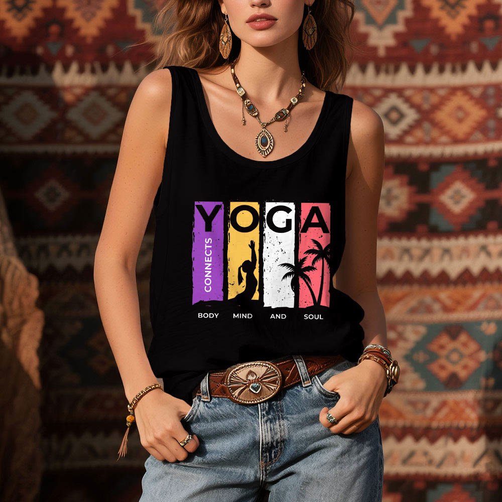 Olivenorma "YOGA CONNECTS BODY MIND AND SOUL" Women's Graphic Tank Top - image 2