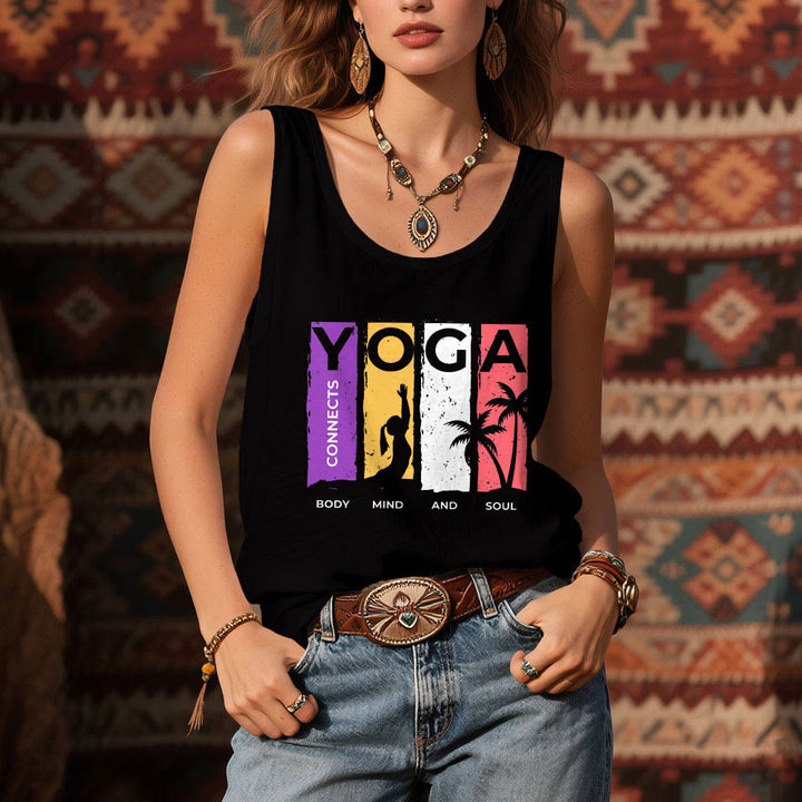 Olivenorma "YOGA CONNECTS BODY MIND AND SOUL" Women's Graphic Tank Top - image 2
