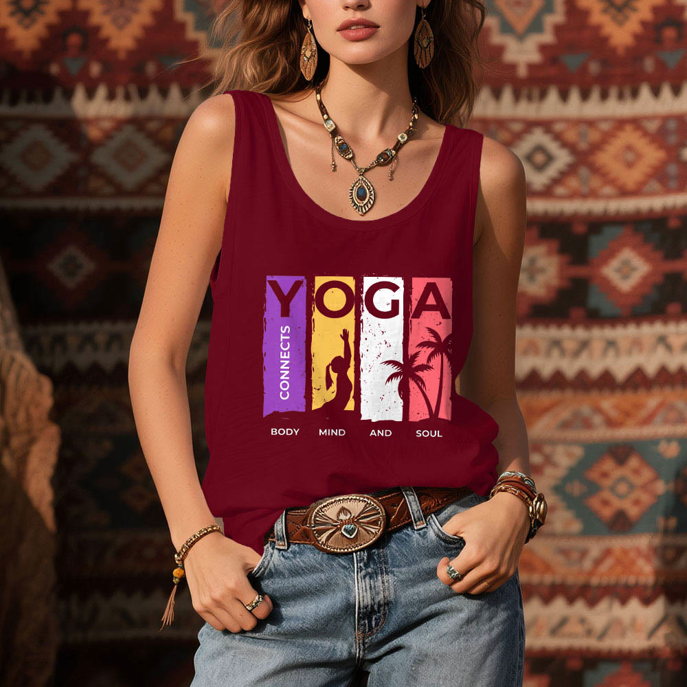 Olivenorma "YOGA CONNECTS BODY MIND AND SOUL" Women's Graphic Tank Top - image 6