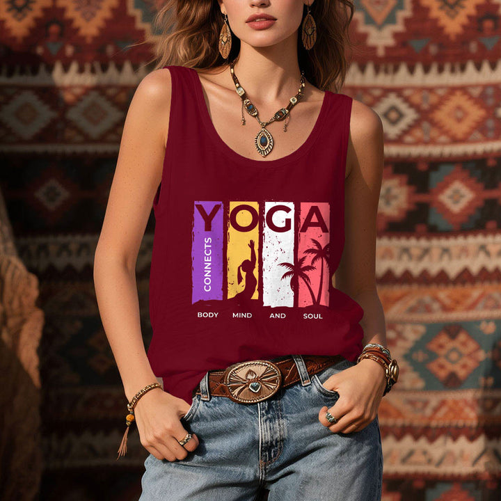 Olivenorma "YOGA CONNECTS BODY MIND AND SOUL" Women's Graphic Tank Top - image 6