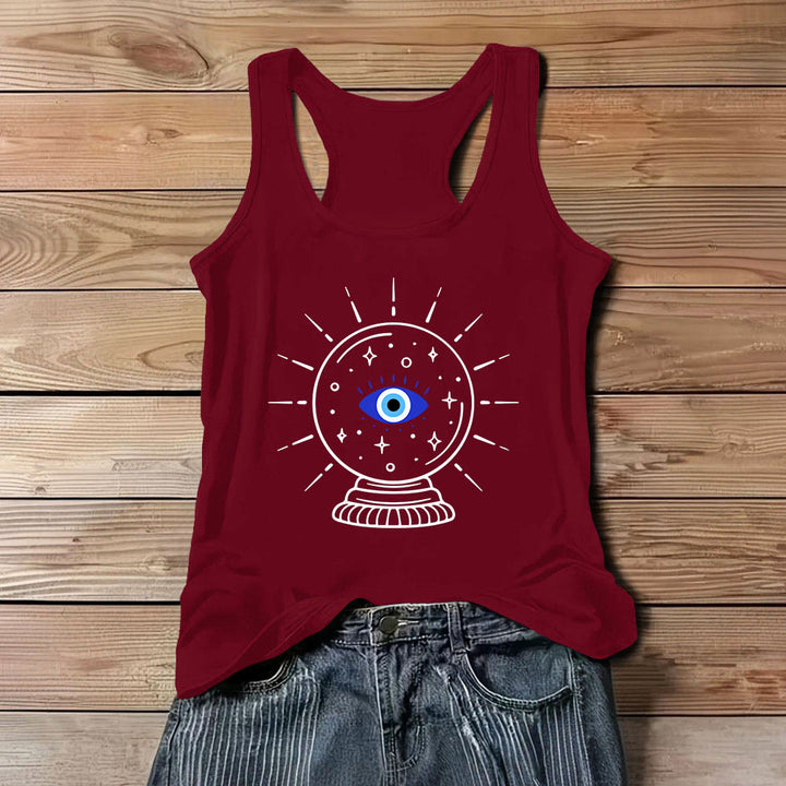 Olivenorma Magical Eye Crystal Ball Graphics Racerback Soft Tank Top - Red - 3XL - image 10